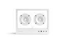 Small Transparent Speaker Wit – Aluminium & Gehard Glas (STS‑W)
