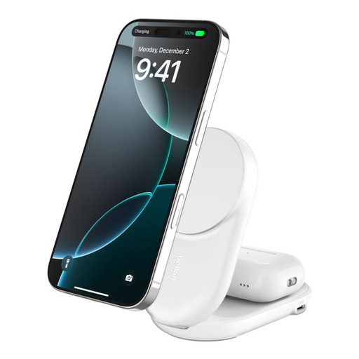 Belkin UltraCharge 2-in-1 magnetisch draadloos laadstation met Qi2 (25 W)